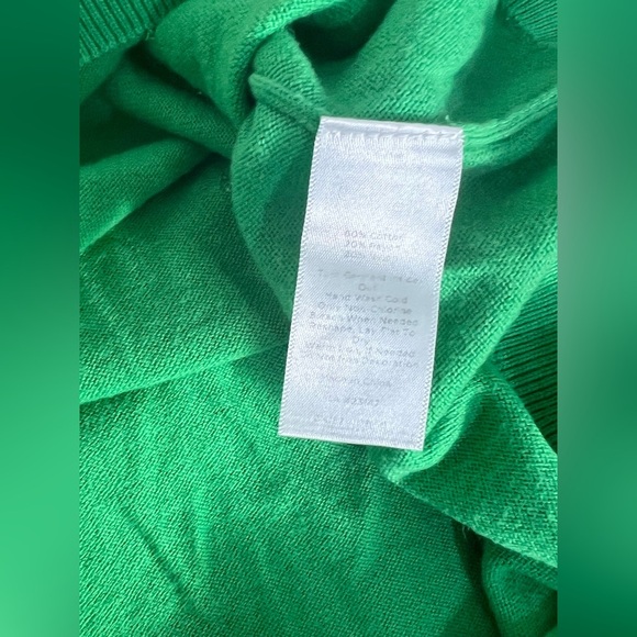 TALBOTS - Rhinestone Embellished Anchor Coastal Sweater Cotton Wool 2X Green - Picture 8 of 9